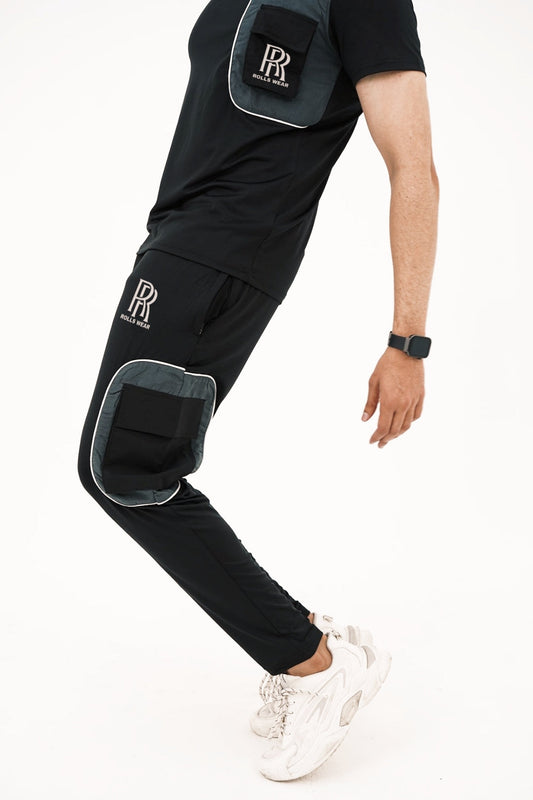 Rolls Black Spandex Dri Fit Grey panel