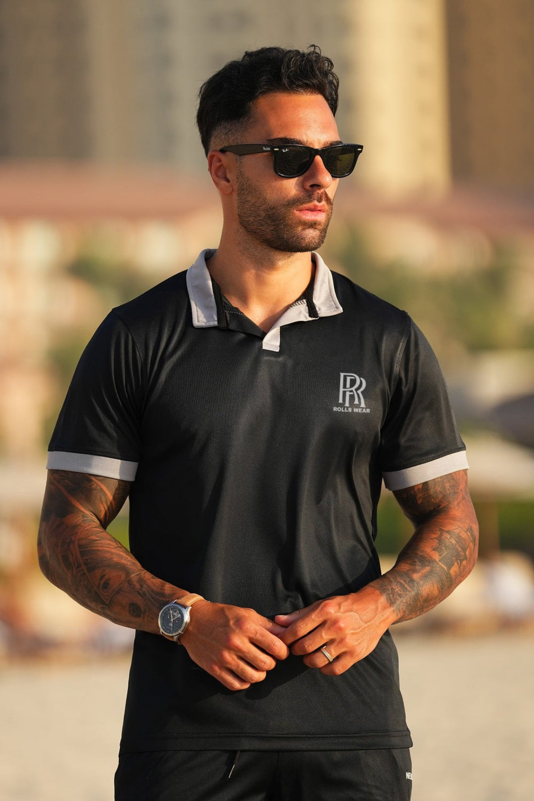 Rolls Black Silk- Shorts set