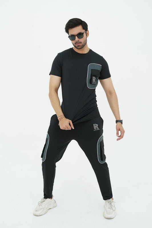 Rolls Black Spandex Dri Fit Grey panel
