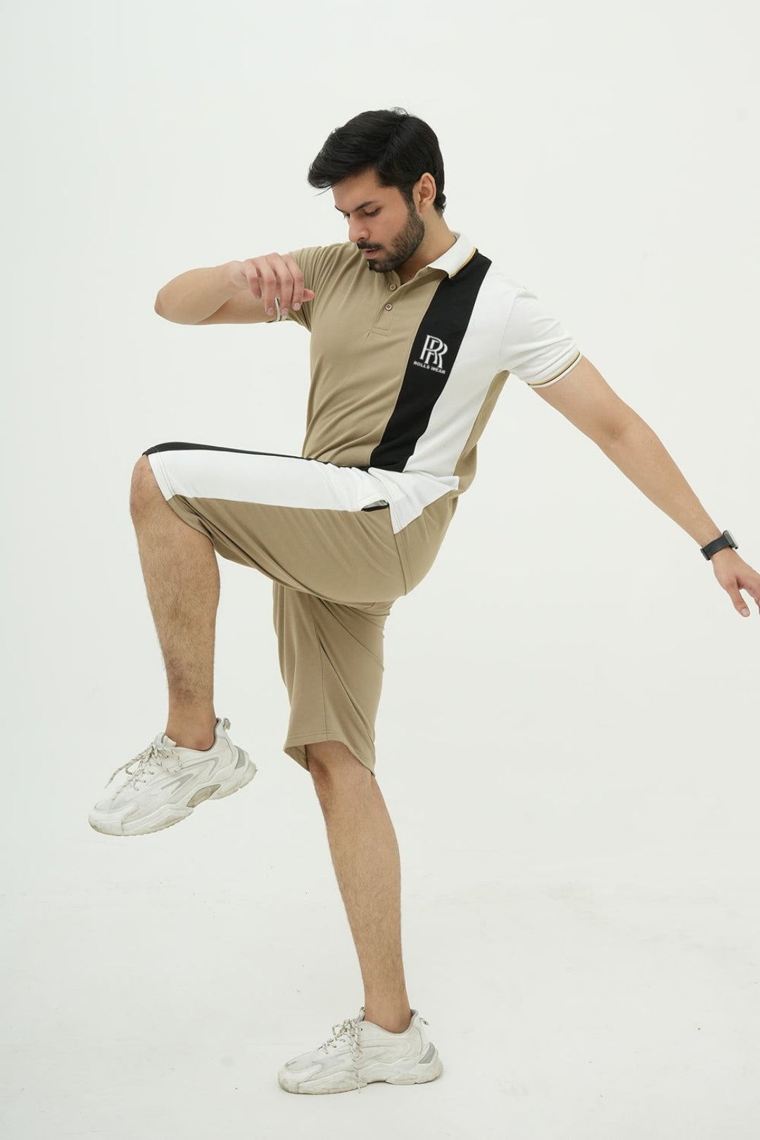 Rolls Sand Stripe Polo Short Set