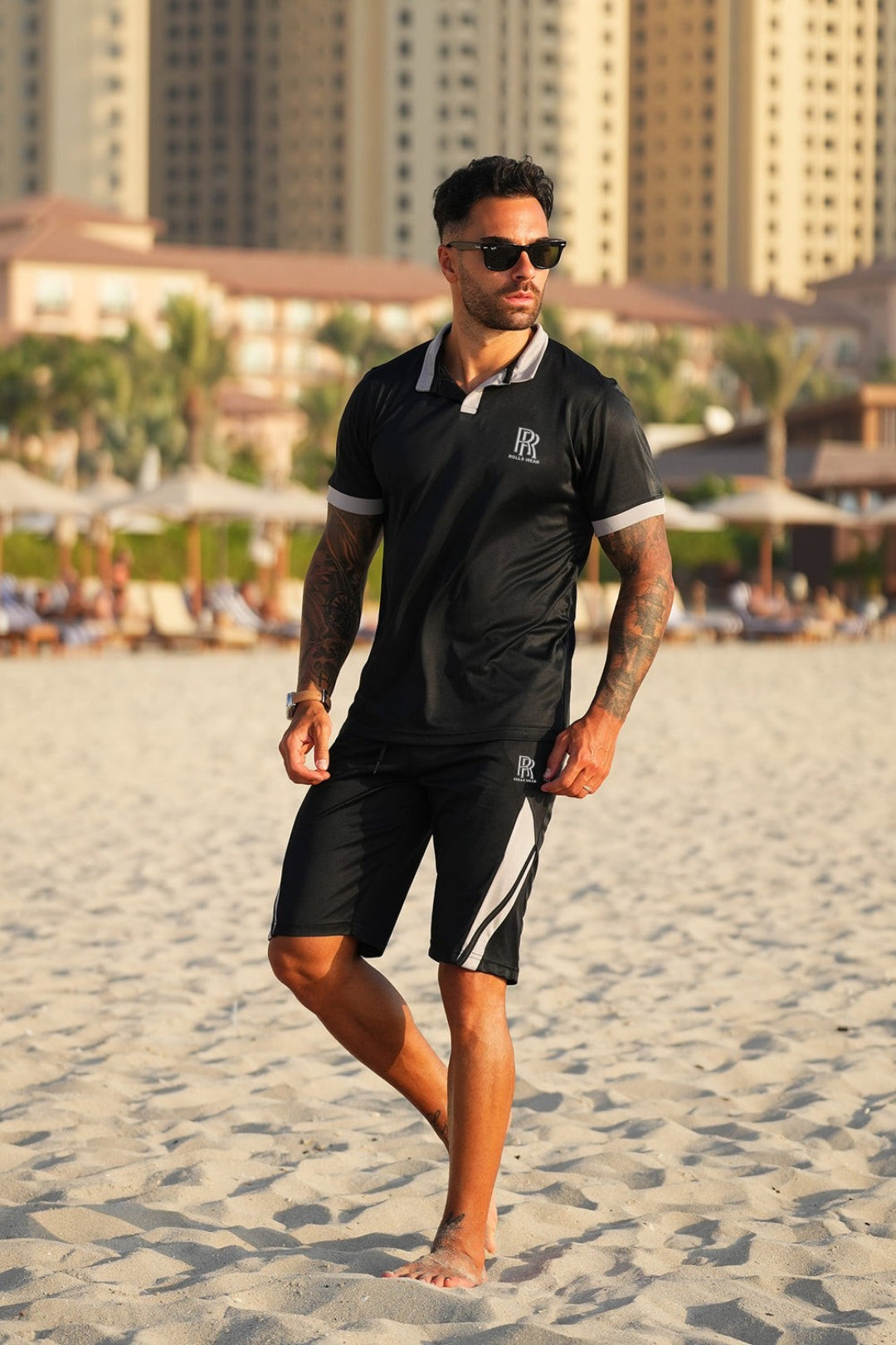 Rolls Black Silk- Shorts set