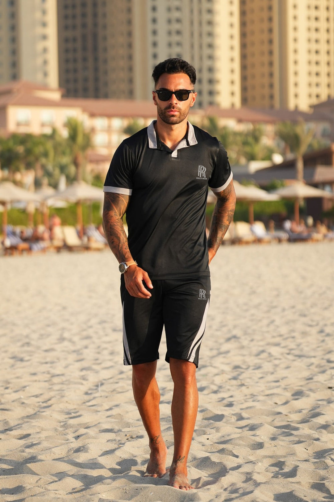 Rolls Black Silk- Shorts set